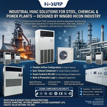 Industriella HVAC-lösningar för stål-, kemi- och kraftverk — designad av Ningbo Hicon Industry